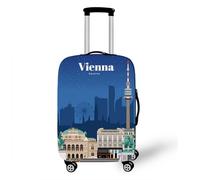 Housse De Valise Elastique Housse De Protection pour Bagage Impression 3D De L'Architecture De La Ville Cabine Luggage Valise Cabine Trolley Case Cover pour Enfants Adultes (Color 9,L(26-28inch))