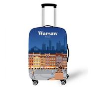 Housse De Valise Elastique Housse De Protection pour Bagage Impression 3D De L'Architecture De La Ville Cabine Luggage Valise Cabine Trolley Case Cover pour Enfants Adultes (Color 5,M(22-25inch))