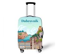 Housse De Valise Elastique Housse De Protection pour Bagage Impression 3D De L'Architecture De La Ville Cabine Luggage Valise Cabine Trolley Case Cover pour Enfants Adultes (Color 1,L(26-28inch))