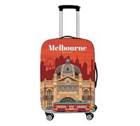 Housse De Valise Elastique Housse De Protection pour Bagage Impression 3D De L'Architecture De La Ville Cabine Luggage Valise Cabine Trolley Case Cover pour Enfants Adultes (Color 15,S(19-21inch))