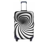 Housse de valise GIF à illusion d'optique en spirale, impression de personnalité tendance, convient pour une utilisation professionnelle et extérieure, blanc, S