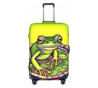 Housse de valise grenouille dans un étang - Anti-rayures et anti-poussière - Design personnalisé pour les voyages d'affaires et une utilisation en extérieur, blanc, M