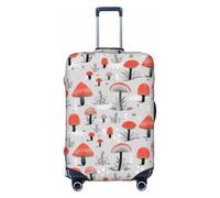 Housse de valise imprimée champignons de dessin animé, convient pour les bagages de 46 à 82 cm, Noir , XL