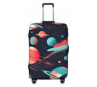 Housse de valise imprimée planètes spatiales personnalisées, housse élastique lavable pour équipement de voyage, noir, Medium