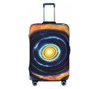 Housse de valise lavable avec impression d'énergie cosmique en spirale spatiale, noir, Medium
