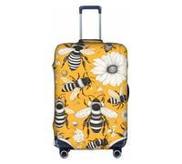 Housse de valise motif abeille de dessin animé, impression de personnalité tendance, convient pour une utilisation professionnelle et extérieure, blanc, L