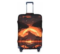 Housse de valise motif animaux de la savane africaine - Impression tendance - Convient pour les affaires et l'extérieur, blanc, L