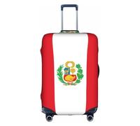 Housse de valise, motif drapeau du Pérou, impression de personnalité tendance, convient pour une utilisation professionnelle et extérieure, blanc, M