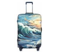 Housse de valise motif vague pour voilier et mouette - Convient pour une utilisation professionnelle et extérieure, blanc, S