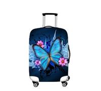 Housse de Valise Protection Taille, Morbuy Imprimé en Tissu Unique Home Elastique Coffre Valise Valise Coque Luggage Cover Étui avec Fermeture (Papillon Bleu,M)