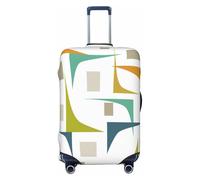 Housse de valise rétro géométrique colorée style Mid-Century Modern, protection lavable haut de gamme avec fermeture éclair et boucle sécurisées, compatible avec les valises de 45 à 80 cm (très gran