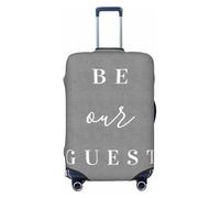 Housse de valise rustique grise « Be Our Guest » style ferme, protection lavable de qualité supérieure avec fermeture éclair et boucle sécurisées, convient aux valises de voyage de 45 à 80 cm (petit