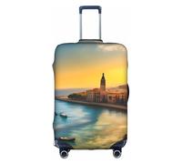 Housse de valise Sunset in Barcelona anti-rayures et anti-poussière avec design personnalisé pour les voyages d'affaires et l'utilisation en extérieur, blanc, XL