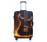 Housse de valise universelle avec imprimé guitare électrique - Housse élastique lavable double face, Noir , S