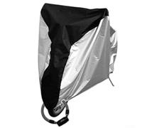 Housse de vélo d'extérieur imperméable en polyester 210D - Anti-pluie, soleil, UV, poussière, vent avec trou de verrouillage et ourlet élastique - Pour vélo de montagne - Noir moyen avec bordure