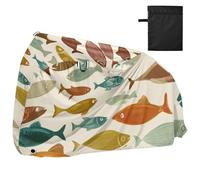 Housse de vélo étanche avec trous de verrouillage pour intérieur et extérieur - Convient à la plupart des vélos électriques - Motif poissons colorés