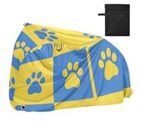 Housse de vélo imperméable avec trous de verrouillage - Anti-poussière, pluie, neige, UV - Compatible avec la plupart des cobertor para bicicleta - Bleu/jaune