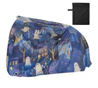 Housse de vélo imperméable avec trous de verrouillage - Résistante aux UV - Pour intérieur et extérieur - Convient à la plupart des capa para bicicleta - Motif villages d'Halloween - Bleu