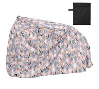 Housse de vélo imperméable avec trous de verrouillage - Résistante aux UV - Pour intérieur et extérieur - Convient à la plupart des cobertor para bicicletas para lluvia y sol - Bleu et blanc