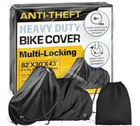 Housse de vélo imperméable pour rangement extérieur - Convient pour 1 ou 2 vélos de montagne, de route, électriques - Trous de verrouillage antivol pour cadre et roues - Tissu Ripstop résistant de