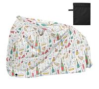 Housse de vélo imperméable pour vélo, cyclomoteur, protection solaire résistante au vent pour VTT, vélo de route, dessin, gribouillages simples, couleurs, motif vin