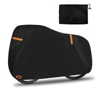 Housse de vélo pour 1 vélo, imperméable et réfléchissante, passants de sécurité avec trous de serrure, tissu Oxford 300D, revêtement PU (stationnaire pour 1 vélo)