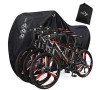 Housse de vélo pour 2 ou 3 vélos d'extérieur étanche avec trou de verrouillage pour vélo électrique de montagne, de route, vélo robuste, matériau indéchirable 210D