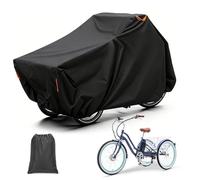 Housse de vélo pour vélo cargo - Bâche imperméable en Oxford 420D avec bandes réfléchissantes - Protection UV et indéchirable avec œillets antivol - Pour vélo cargo, vélo électrique et tricycle (pour