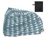 Housse de vélo stylisée style milieu du siècle bleu poisson résistant aux UV pour vélo de route accessoires