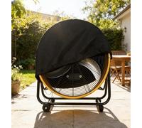 Housse de ventilateur industrielle d'extérieur en tissu Oxford imperméable et anti-poussière avec cordon de serrage réglable, protège les ventilateurs de la pluie, de la poussière et de la lumière du