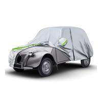 Housse de Voiture Adaptée pour Citroën 2CV 1948-1990, Argentée Garage | pour Citroen Dyane 1967-1983, Housse de Garage Complète étanche avec Porte Zippée pour Neige, Pluie, Protection Tous Temps