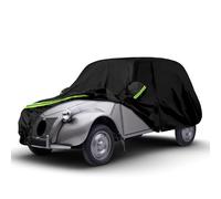 Housse de Voiture Adaptée pour Citroen 2CV 1948-1990, Housse de Garage Complète Noire étanche avec Porte Zippée pour Neige, Pluie, Protection Tous Temps