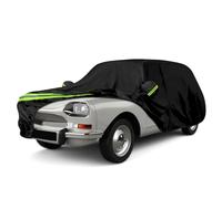 Housse de Voiture Adaptée pour Citroen Ami 6/8 1961-1978, Housse de Garage Complète Noire étanche avec Porte Zippée pour Neige, Pluie, Protection Tous Temps