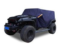 Housse de Voiture avec Fermeture éclair pour Jeep Wrangler 2 Portes 2007-2017 / extérieure SUV Cabine/Imperméable et Respirant 1Pcs Bleu Marine Protéger la Peinture de la Voiture