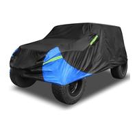 Housse de Voiture avec Fermeture éclair pour Jeep Wrangler 4 Portes 2007-2017 / SUV extérieure/Imperméable et Respirant 1Pcs Noir Bleu Protéger la Peinture de la Voiture