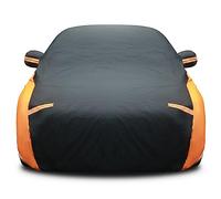 Housse de Voiture complète imperméable pour la Plupart des intempéries, Couverture complète extérieure, Pluie, Protection UV, Soleil, résistante aux Rayures, Coupe-Vent Universelle (Noir, Orange,