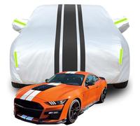 Housse de Voiture Complète pour Ford Mustang Shelby GT500, Étanche/Anti-Rayures/Anti-UV Bâche de Voiture, Respirante Couverture,B-Silver-Black