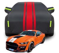 Housse de Voiture Complète pour Ford Mustang Shelby GT500, Étanche/Anti-Rayures/Anti-UV Bâche de Voiture, Respirante Couverture,A-Black-Red