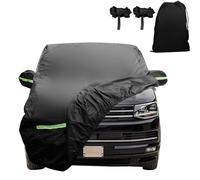 Housse de voiture complète pour VW T5 T6, 5 kg, véritable 300D imperméable avec coton, avec fermeture éclair de porte latérale, bande réfléchissante, bandes réfléchissantes pour protection contre le
