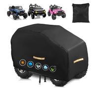 Housse de voiture électrique imperméable pour enfants par tous les temps, grande housse de voiture améliorée, housse de jouet d'extérieur robuste avec nano-revêtement, boucle coupe-vent et 3 bandes
