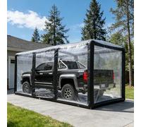 Housse de voiture gonflable portable - Tente de garage hermétique pour stationnement extérieur/intérieur, peinture, lavage et rangement (6 x 3 m)