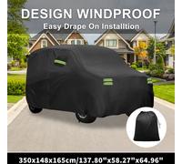 Housse De Voiture Imperméable En Film D'Aluminium Housse De Voiture Extérieure Complète Pour Honda N-Box Avec Crochet De Corde Coupe-Vent 350X148X165Cm/137,80"X58,27"X64,96" Noir