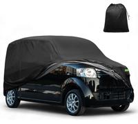 Housse De Voiture Imperméable En Film D'Aluminium Pour Voiture En Plein Air Avec Corde De Fixation Coupe-Vent Noire, Dimensions 380X148X143 Cm / 149,61"X58,27"X56,30"