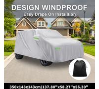 Housse De Voiture Imperméable Housse De Voiture Extérieure Complète Pour Daihatsu Cast Avec Corde De Fixation Coupe-Vent 350X148X143Cm/137,80"X58,27"X56,30" Ton Argent