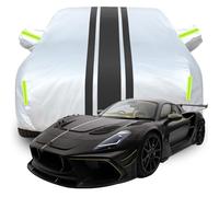 Housse de Voiture ImperméAble pour Maserati MC20 First Edition Maserati Mansory, RéSistante La Pluie Acide Anti PoussièRe Anti-UV Anti Rayures Housse de Voiture,B-Silver-Black