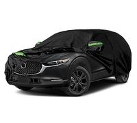 Housse de Voiture imperméable Toutes Saisons, Compatible avec Les Accessoires Mazda CX-30 2020-2023, Housse intérieure en Coton 210T Noire avec Fermetures éclair de Porte pour Protection extérieure