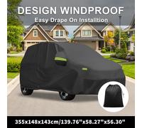 Housse De Voiture ImpermšŠable Film En Aluminium Housse De Voiture ExtšŠrieure Complššte Pour Suzuki Alto Avec Crochet De Corde Coupe-Vent 355X148X143Cm/139,76"X58,27"X56,30" Noir