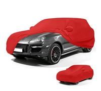 Housse de Voiture Intérieure pour Porsche Cayenne 2010-2026, Rouge Indoor Bâche de Voiture Respirante Tissu élastique, étanche à la poussière, Doublure Douce, Ajustement Serré
