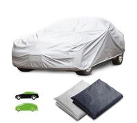 Housse de Voiture modèle Semi-intégrale Format Universelle|Bâche de Protection résistante et imperméable|Couvre-Voiture|Protection Automobile Toutes Saisons (KARAT) (Bleu foncé 259 x 122 x 61 cm)