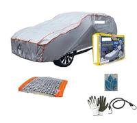 Housse de voiture molletonnée 250 g 100 % anti-grêle 6 mm mousse expansée petits de diamètre 12 mm imperméable pour capot de voiture taille compatible avec Mercedes E 200 Auto Sport
